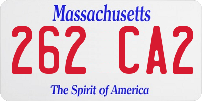 MA license plate 262CA2