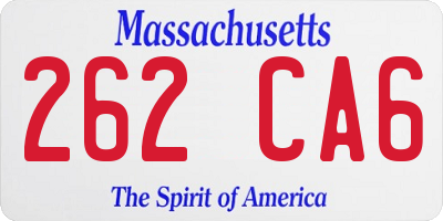 MA license plate 262CA6
