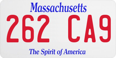 MA license plate 262CA9