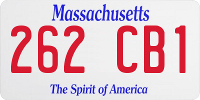 MA license plate 262CB1
