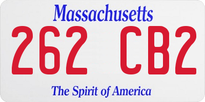 MA license plate 262CB2