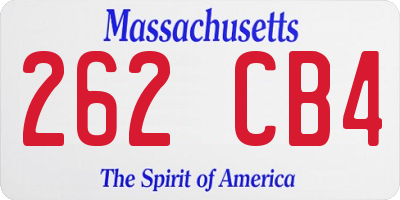 MA license plate 262CB4