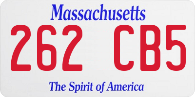 MA license plate 262CB5