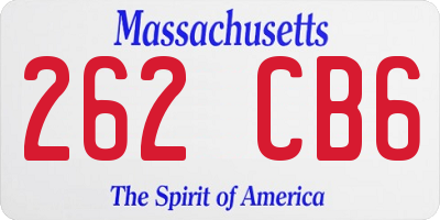 MA license plate 262CB6