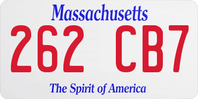 MA license plate 262CB7
