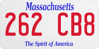 MA license plate 262CB8