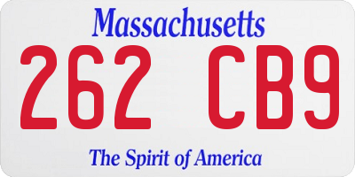 MA license plate 262CB9