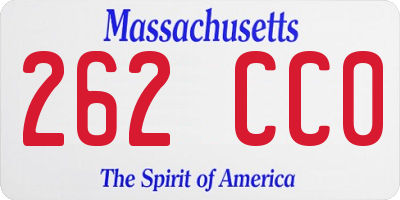 MA license plate 262CC0