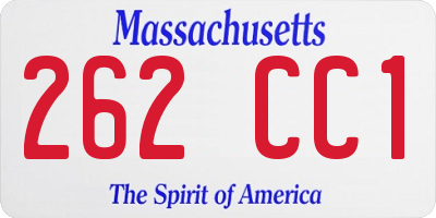 MA license plate 262CC1