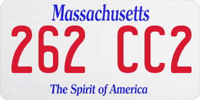 MA license plate 262CC2
