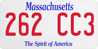 MA license plate 262CC3