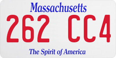 MA license plate 262CC4