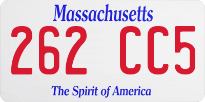 MA license plate 262CC5