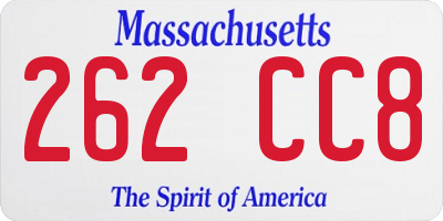 MA license plate 262CC8