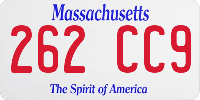 MA license plate 262CC9