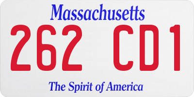 MA license plate 262CD1