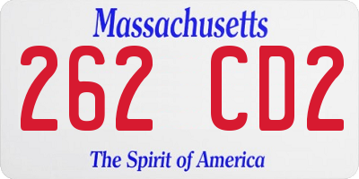 MA license plate 262CD2