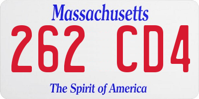 MA license plate 262CD4