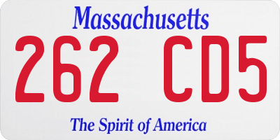MA license plate 262CD5