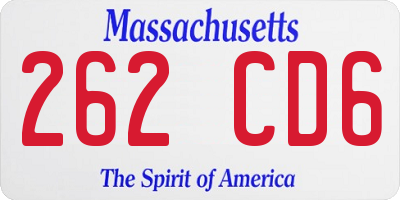MA license plate 262CD6