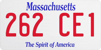 MA license plate 262CE1