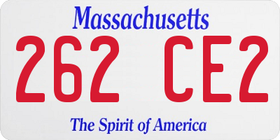 MA license plate 262CE2
