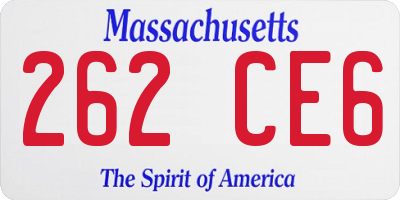 MA license plate 262CE6