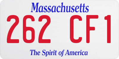 MA license plate 262CF1