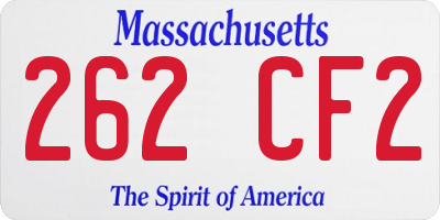 MA license plate 262CF2