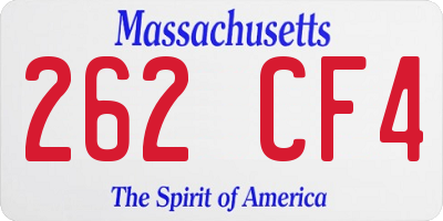 MA license plate 262CF4