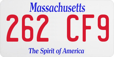 MA license plate 262CF9