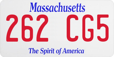 MA license plate 262CG5