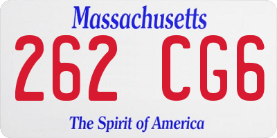 MA license plate 262CG6