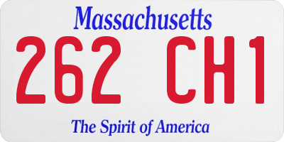 MA license plate 262CH1