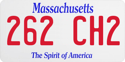 MA license plate 262CH2
