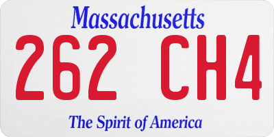 MA license plate 262CH4