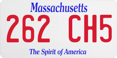 MA license plate 262CH5
