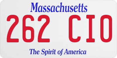 MA license plate 262CI0