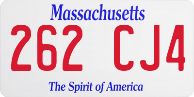 MA license plate 262CJ4