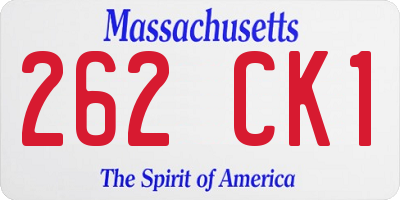 MA license plate 262CK1