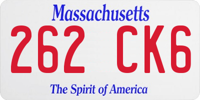 MA license plate 262CK6