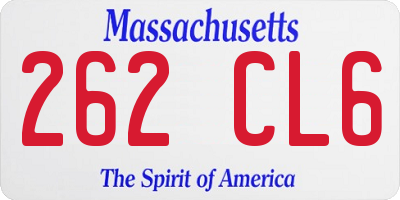 MA license plate 262CL6