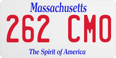 MA license plate 262CM0