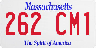 MA license plate 262CM1