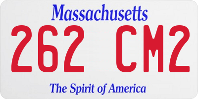MA license plate 262CM2