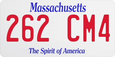 MA license plate 262CM4