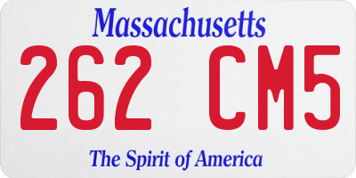MA license plate 262CM5