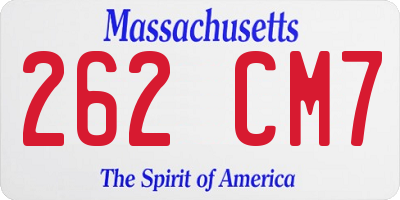 MA license plate 262CM7
