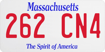 MA license plate 262CN4