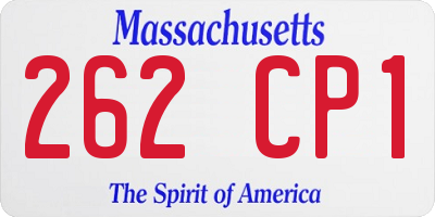 MA license plate 262CP1